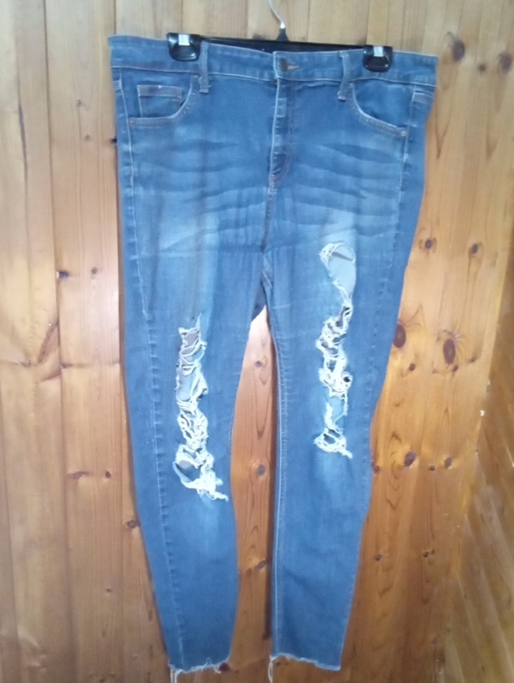 wild fable Distressed Dark Blue Skinny Jeans